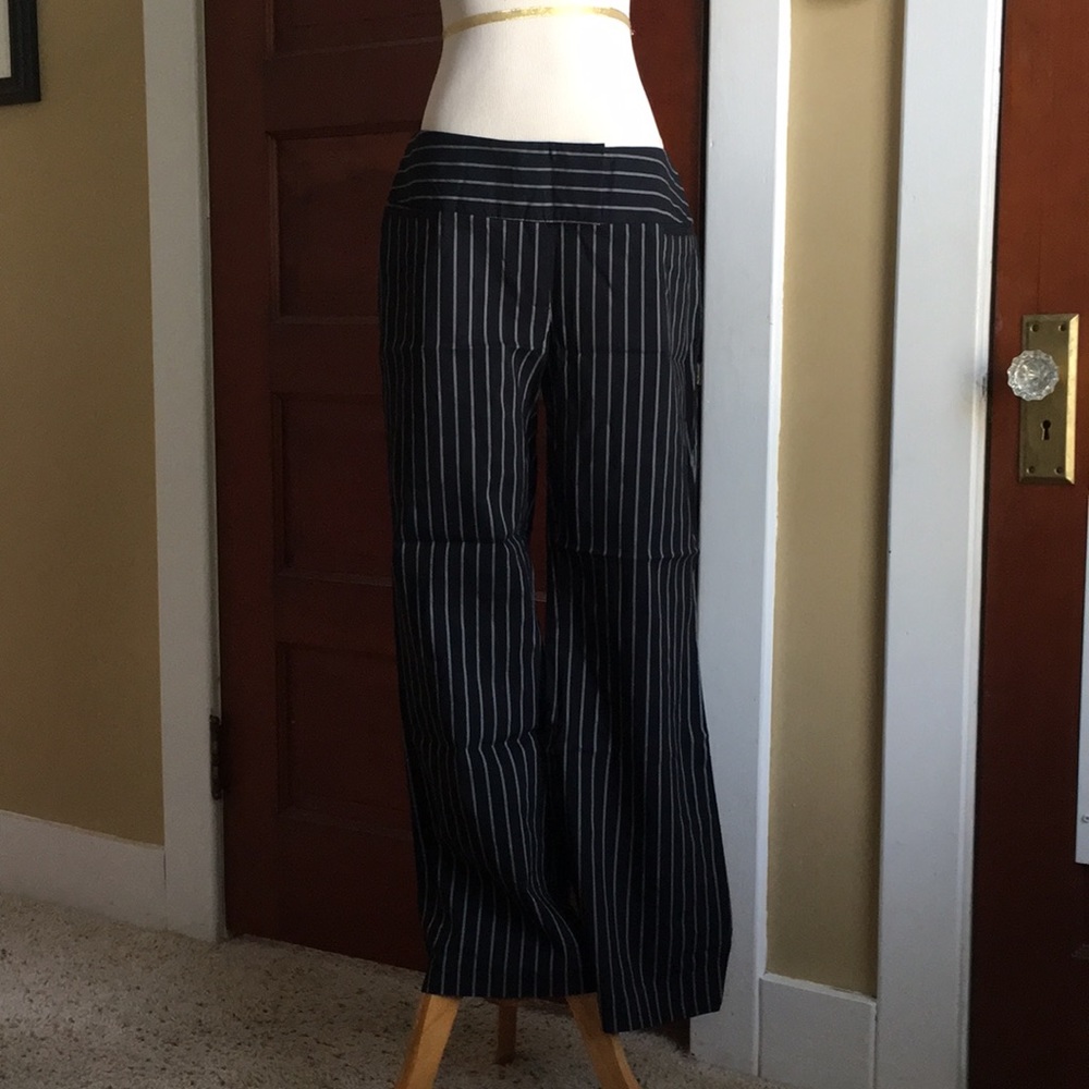 Stretchy bootcut pinstripe slacks